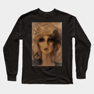 70S ART DECO DOLLY GIRL Long Sleeve T-Shirt